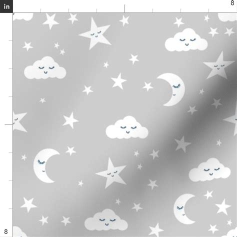 moon and stars nursery fabric